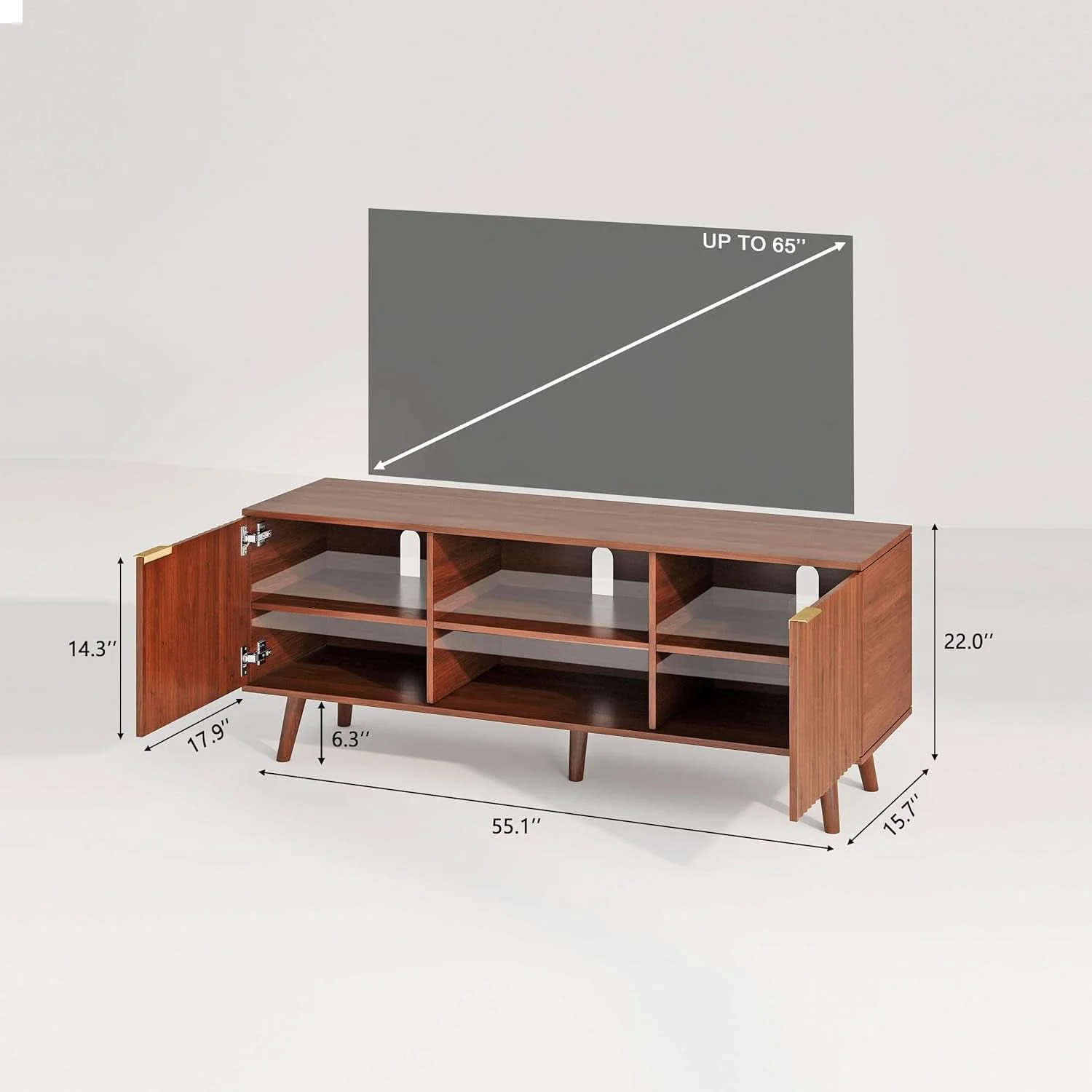 Environmentally Friendly 55 Inch Ornatelyfluted TV Stand With Entertainmentcenter Fine