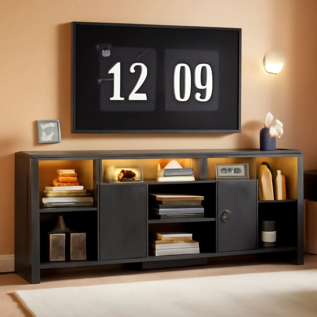 Pure Eighty Inch TV Stand With Integrated LED Entertainment Authentic