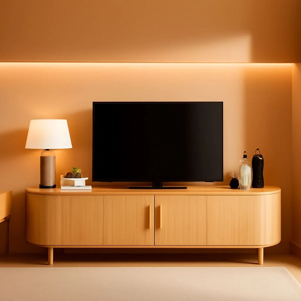 Top-Quality Oak Seventy Inch Entertainment Center With Adjustable Shelves Sustainable