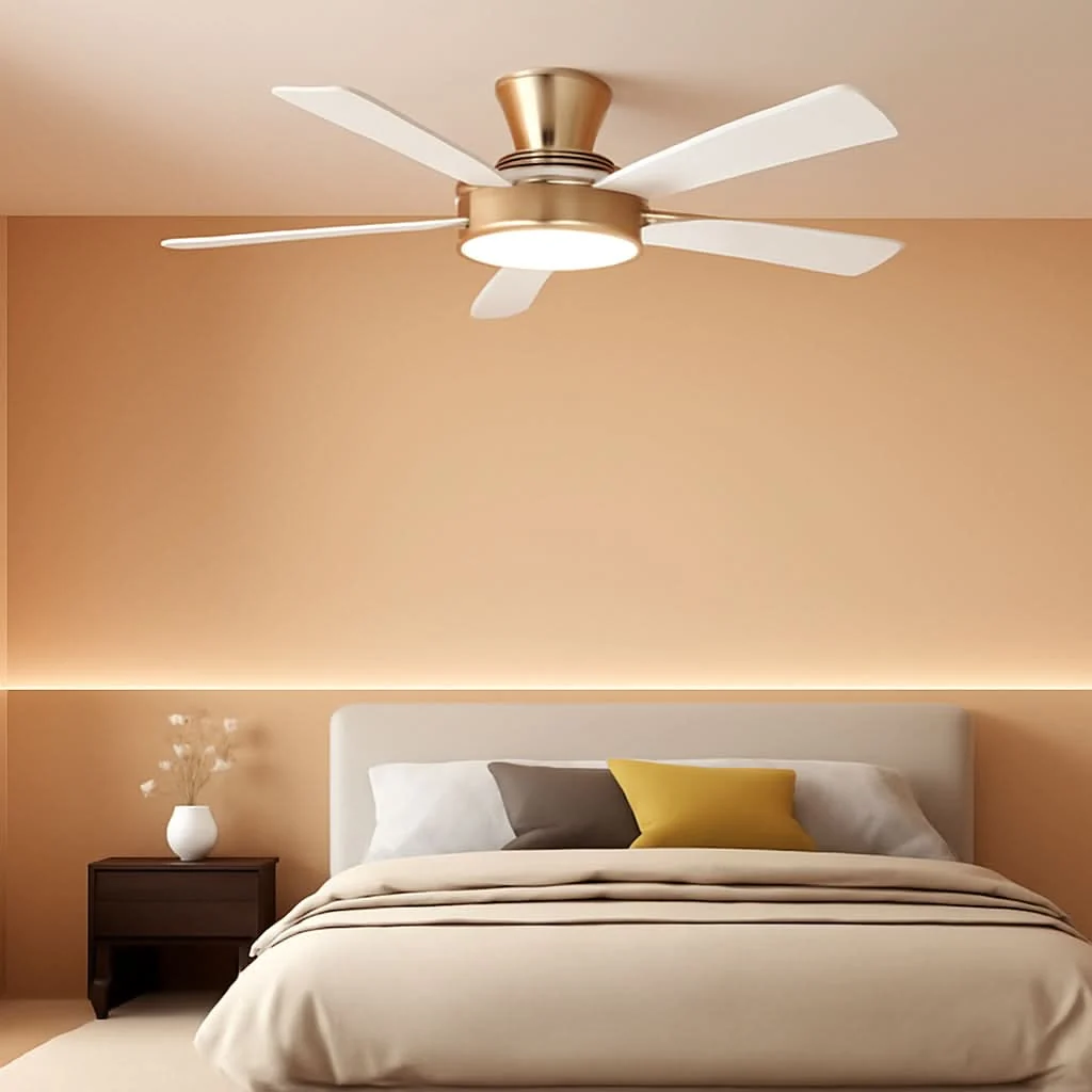 Elite 52 Inch Ceiling Fan With Remote Dimmable Lights White Gold Excellent