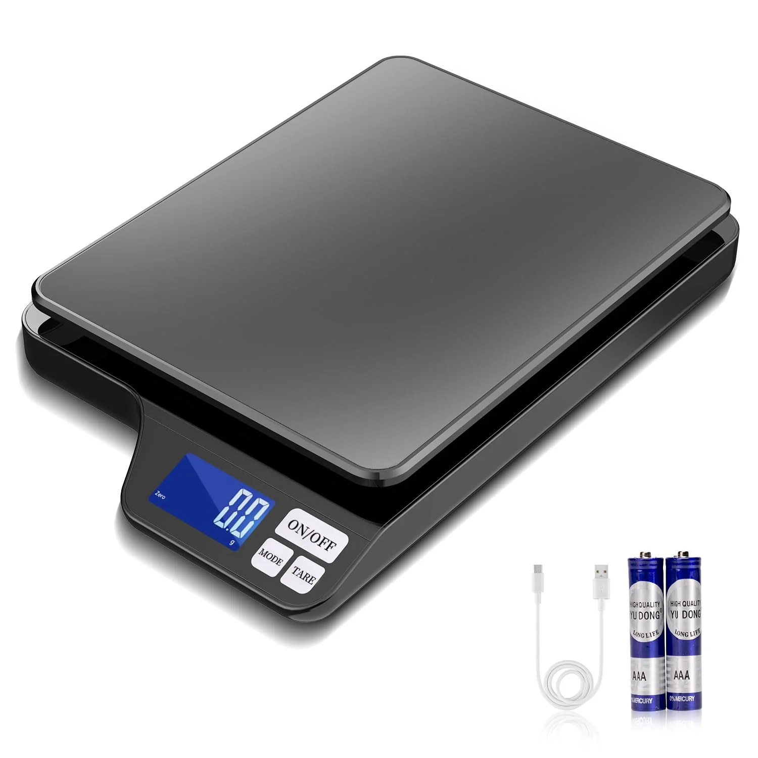 Recyclable Large 5kg 11lb Kitchen Scale with 0.1g 0.01oz High Precision USB Rechargeable Food Scale Stainless Steel Pan with Tare Function Quality