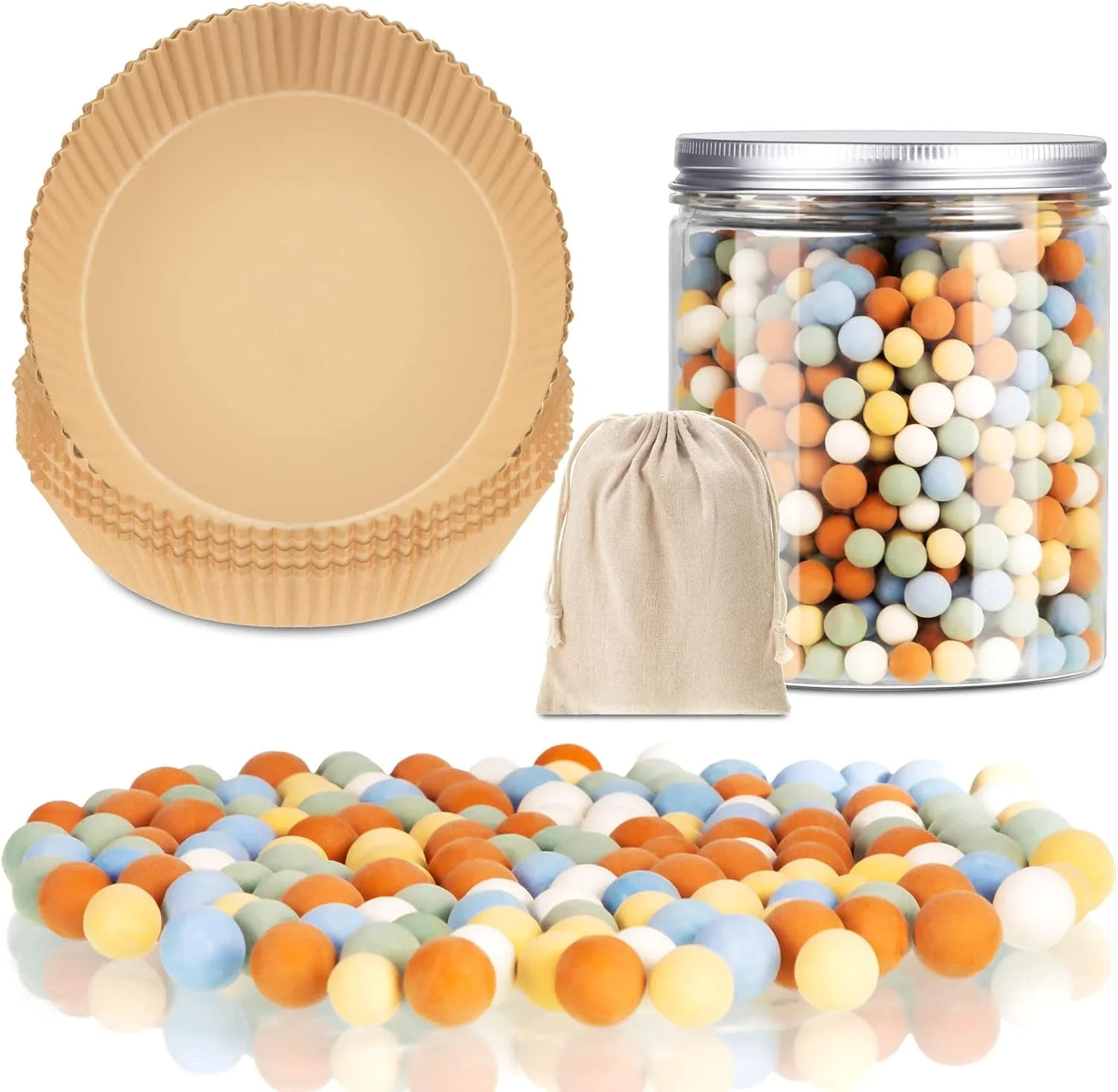 Reusable Patelai 1 Pcs 2 lb Pie Weights Ceramic 50 Pcs Parchment Paper Multi Color Responsible