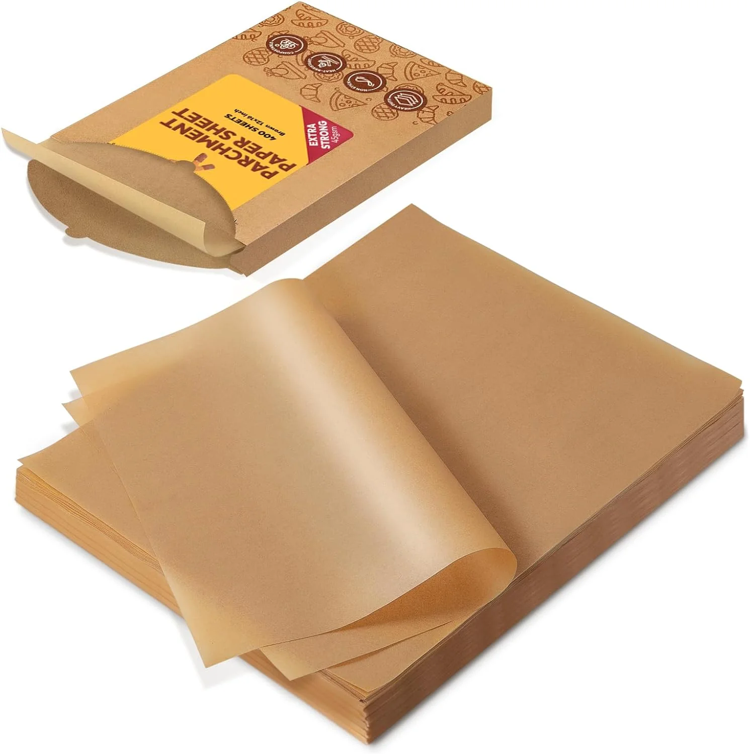 Premium Katbite 400PCS Unbleached Parchment Paper Sheets 12 x 16 IN Pre-Cut Baking Parchment Quality