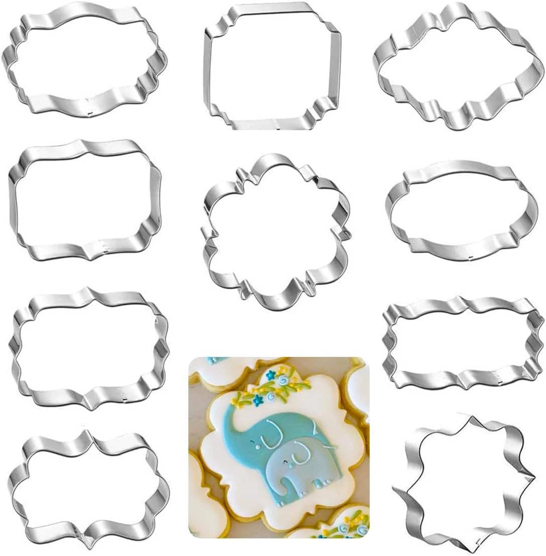 Effective Frame Cookie Cutters 10pcs Stainless Steel Plaque Cookie Cutter Difference Shapes Reliable