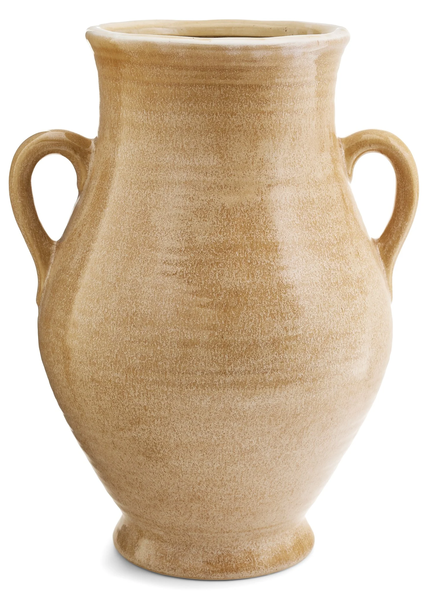 Genuine Vase Ceramic W Handles Dark Beige Fast