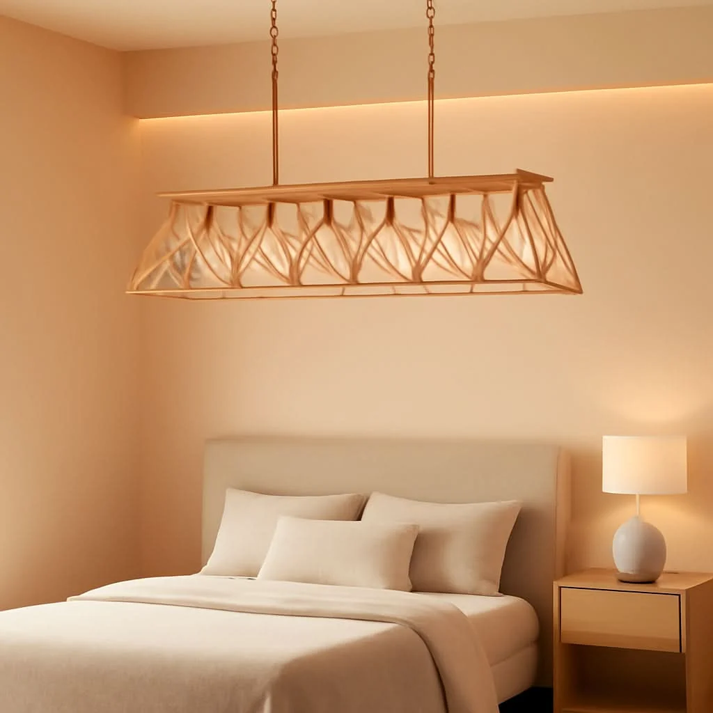 Breathable Gold 5 Light Farmhouse Chandelier Linear Ceiling Light Optimized
