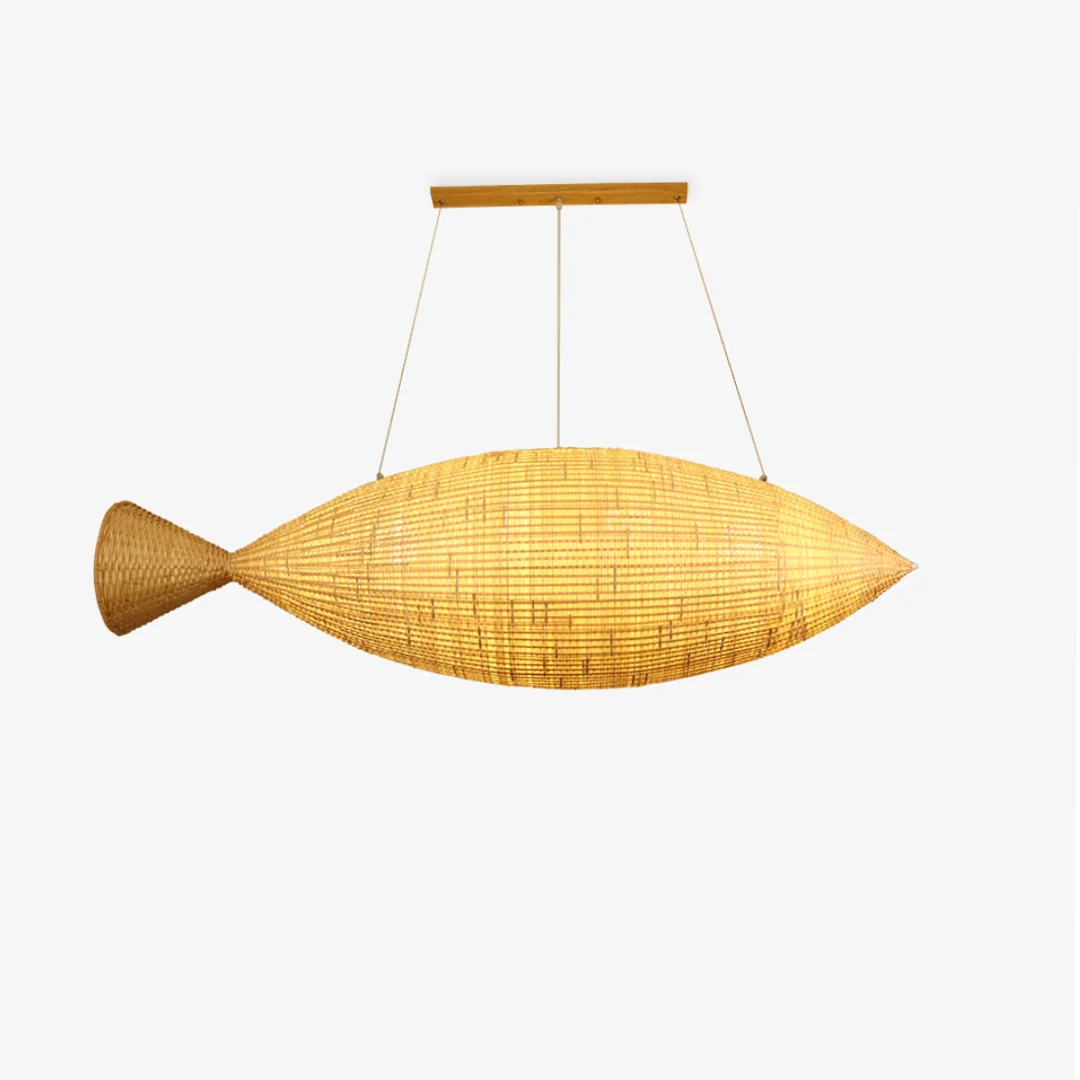 Smooth Fish-Shaped Hand-Woven Pendant Lamp Casual