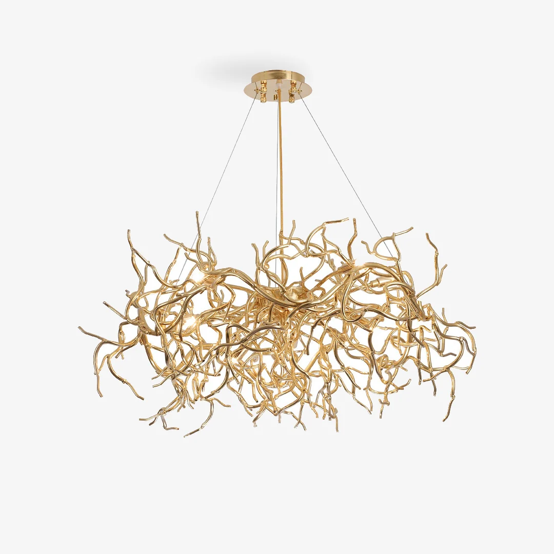 Environmentally Friendly Modern Gold Tree Branch Chandelier Genuine
