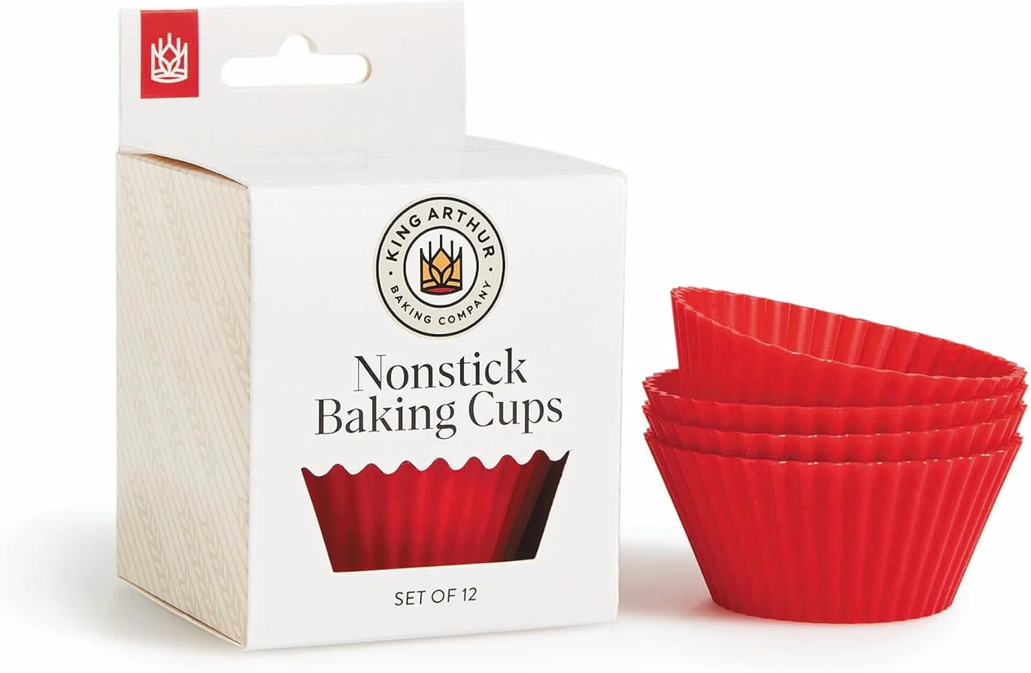 Minimalist King Arthur Baking Company Non-Stick Silicone Muffin Cups High-Heat Safe Regular Size Set of 12 Eco-Friendly