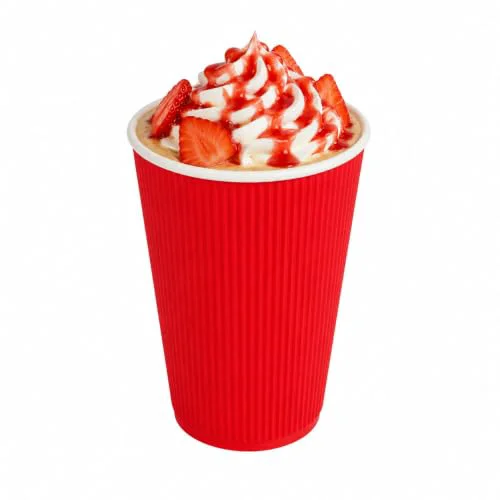 Fine Crafted Ripple Wall Coffee Cups 500 Count 16 Ounce Insulated Red Paper Cups Selected