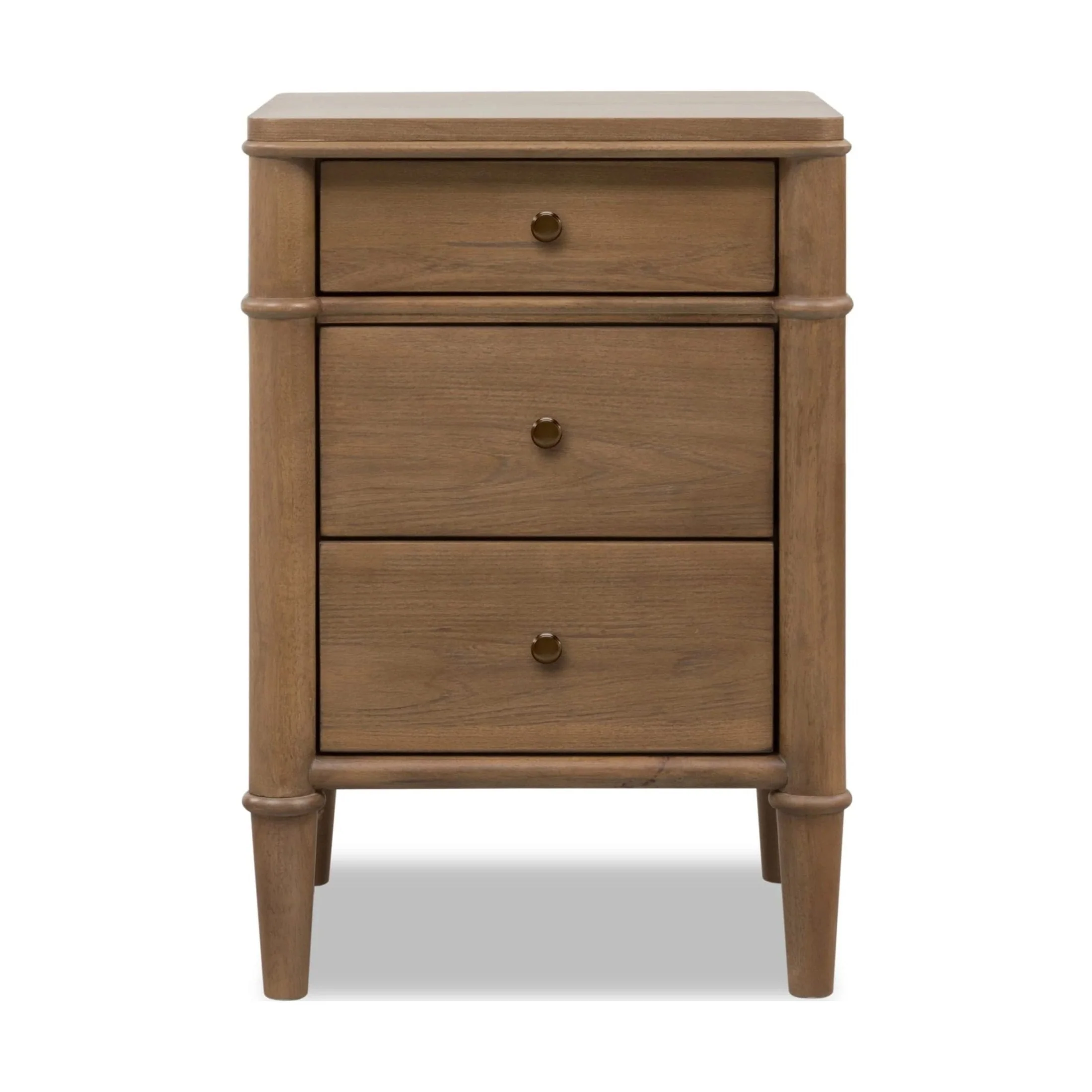 Detailed Lennox 3-Drawer Nightstand with Charging Station – Claystone Specialty