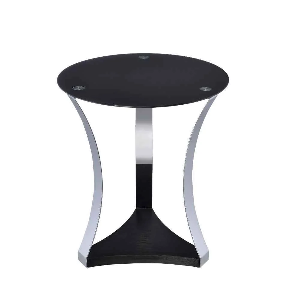 Effective Geiger – End Table – Black Glass Chrome Reliable