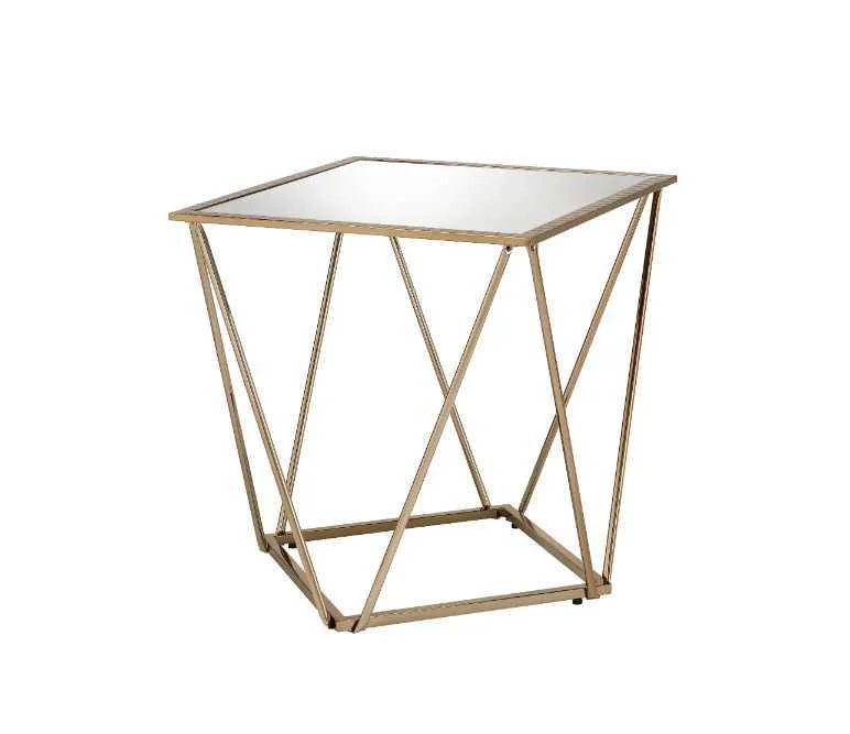 Smart Fogya – End Table – Mirrored Champagne Gold Outstanding