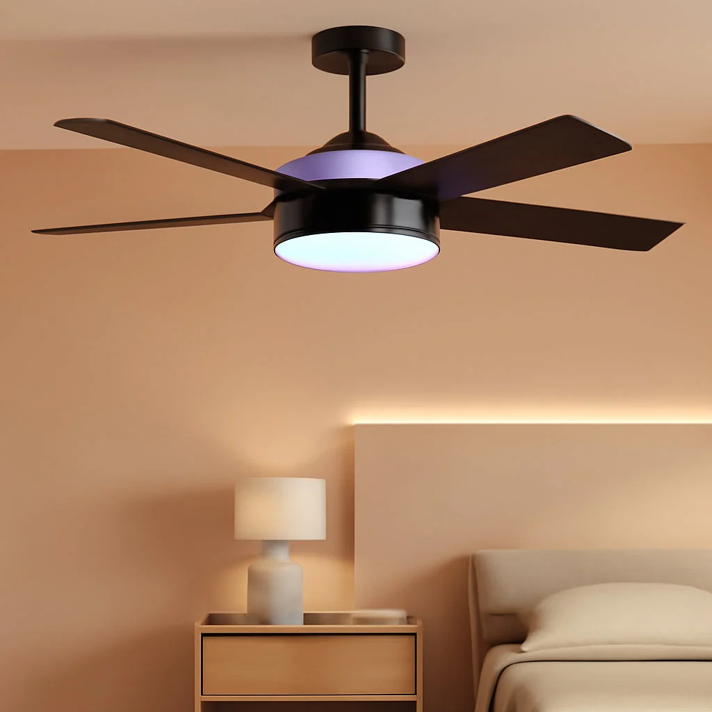 Proven 52 Inches Black Industrial Ceiling Fan With Lighting Verified