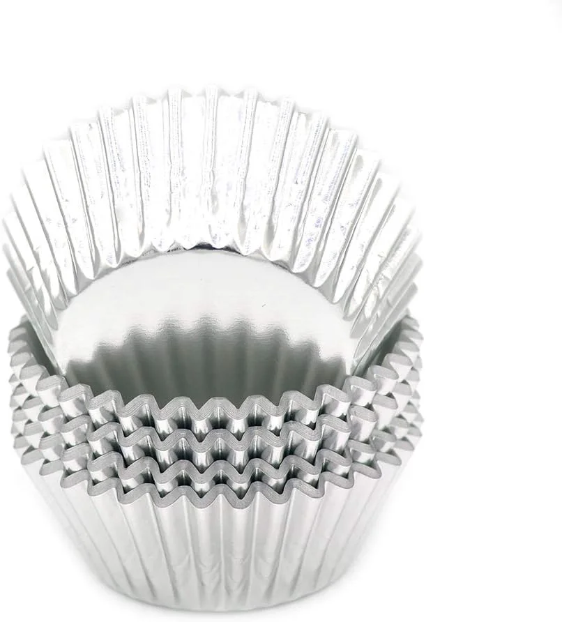 Advanced Standard Silver Foil Cupcake Liners Muffin Baking Cups for Party and More 100-Count Crafted