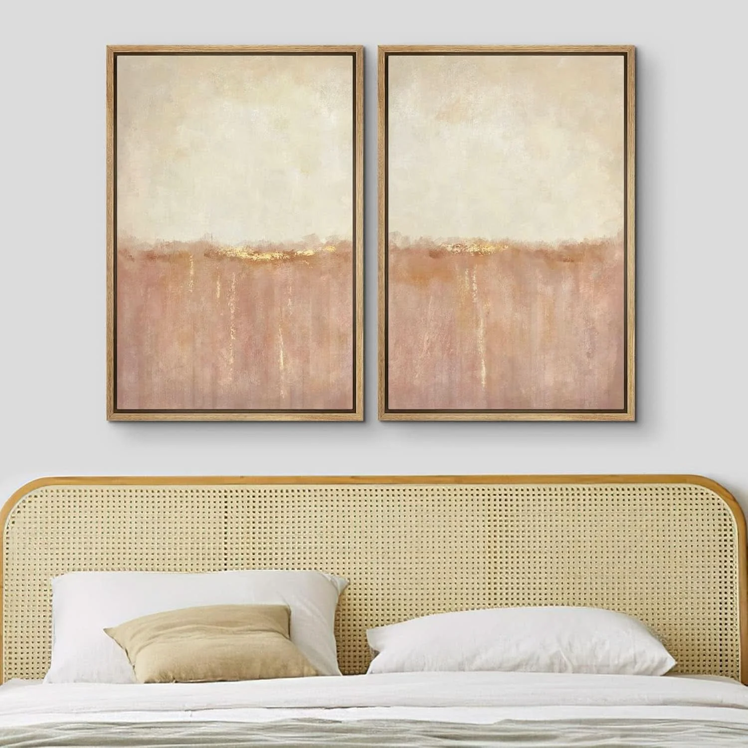 Authentic Framed Canvas Wall Art 24×36 Pastel Red Landscape Art Specialty