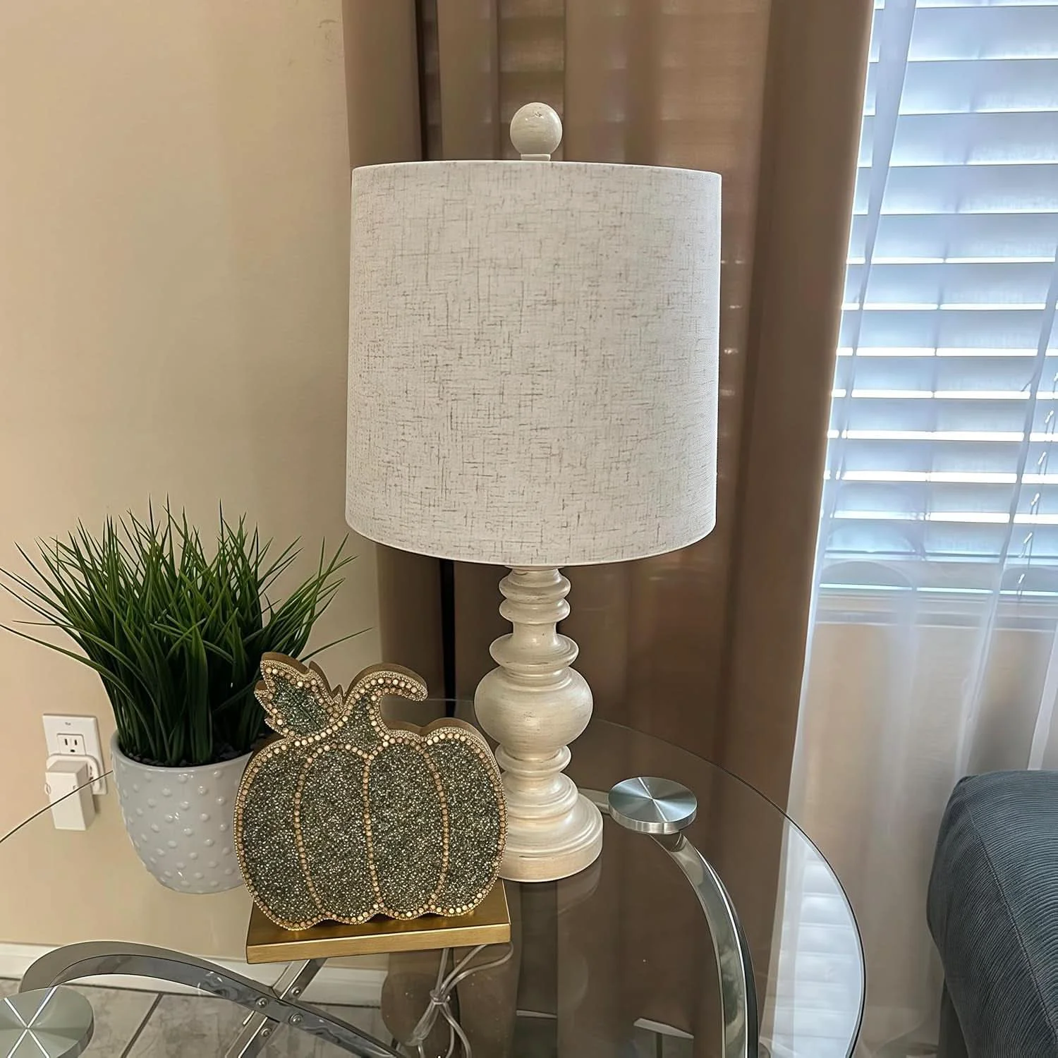 Efficient Antique White Rustic Tabletop Lamps Twin Pack Deluxe Carefully Designed