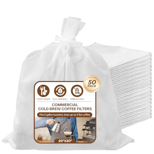 Clean 50Pcs Commercial Cold Brew Coffee Filters for 5 Gallon Buckets 50 Count Dependable