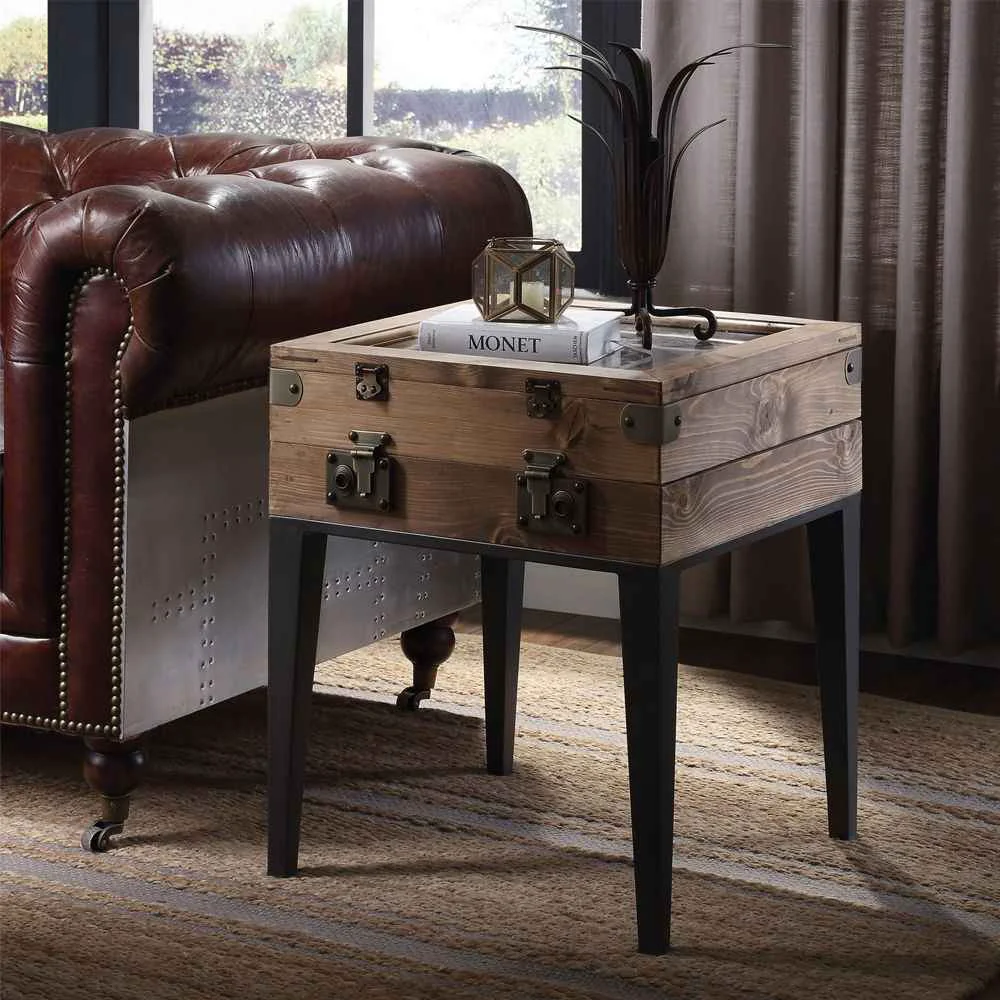 User-Friendly Kolin – Accent Table – Rustic Oak Matte Gray Convenient