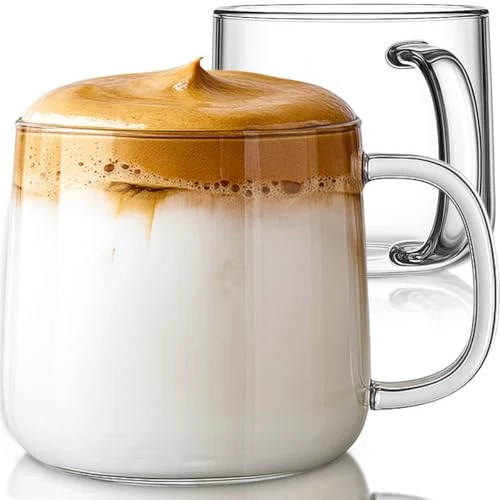 Optimized 20oz Glass Coffee Mugs Set of 2 2 Count Advanced