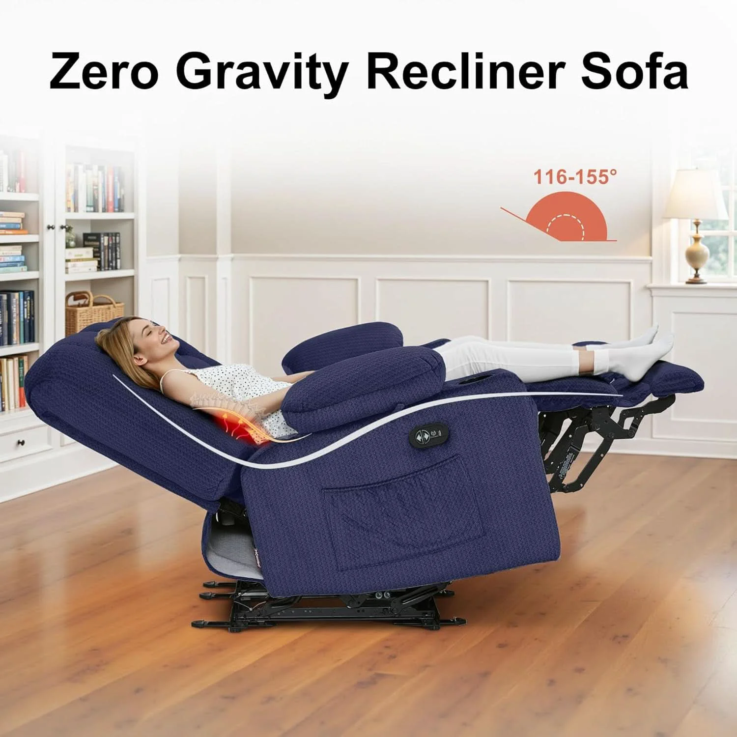 Elite Navy Blue Zero Gravity Therapeutic Massage Recliner Authentic