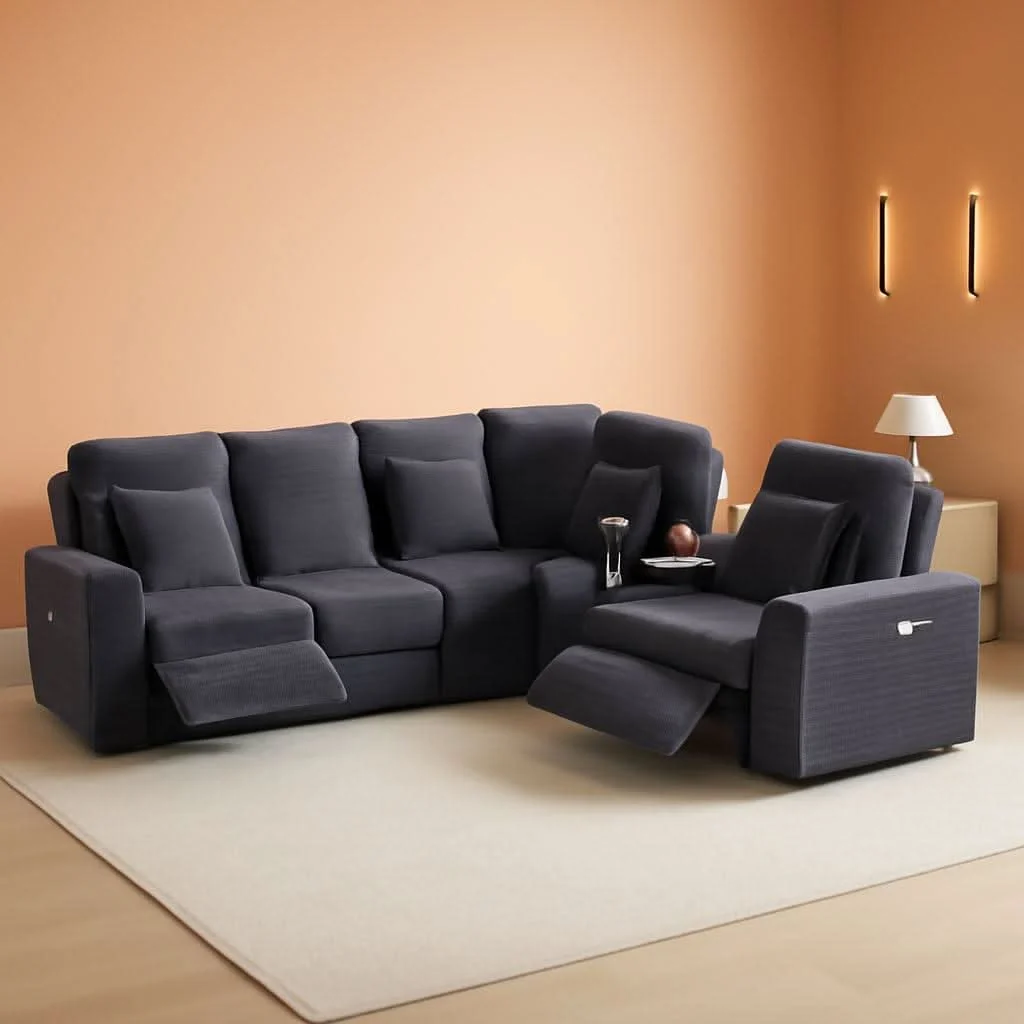 Pure Grey Premium Power Recliner Modular Sectional Sofa Dependable