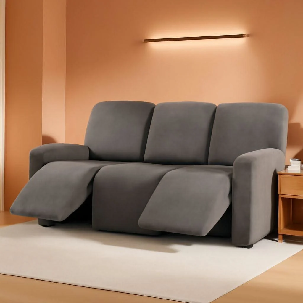 Smart Luxurious Velvet Recliner Sofa Covers Three Seater Premium Material