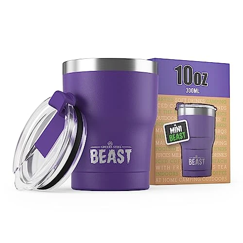 Dependable Beast 10 oz Tumbler Stainless Steel Vacuum Insulated Coffee Ice Cup Double Wall Travel Flask Natural