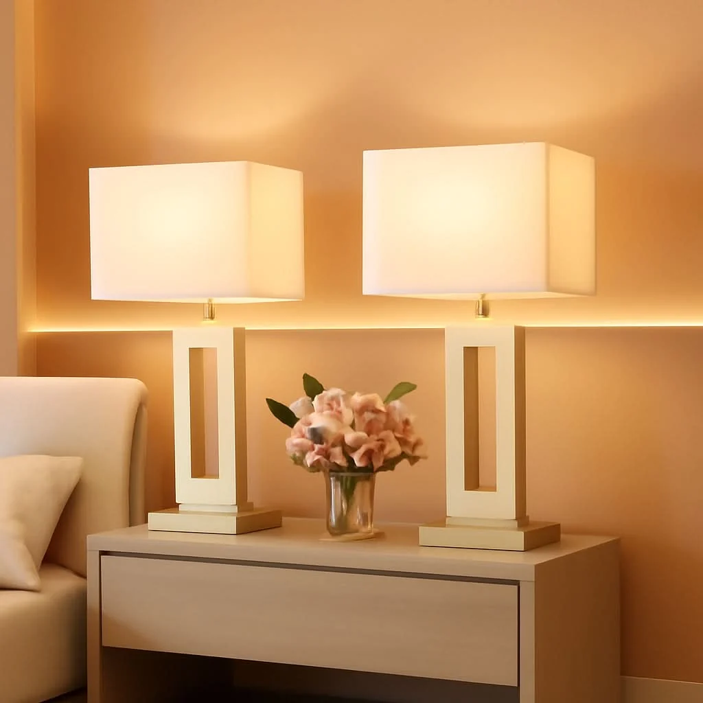 Artisan Lux urious Gold Table Lamps Fo rNight stand USBC Dimmable Natural