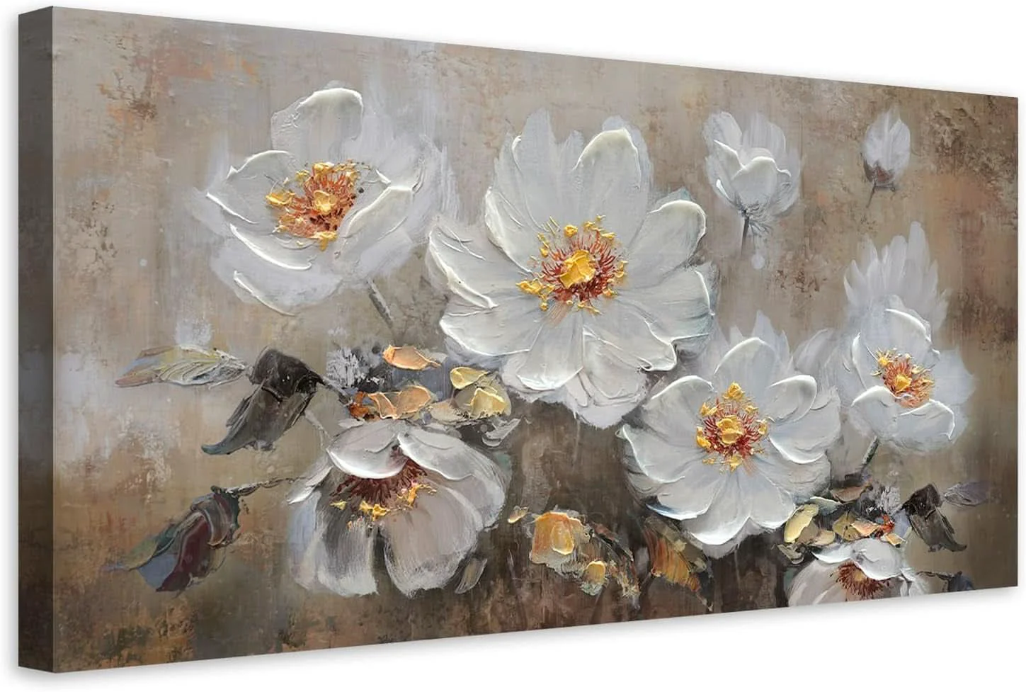 Practical 40×20 Inches Floral Canvas Wall Art Gallery Collection Fine