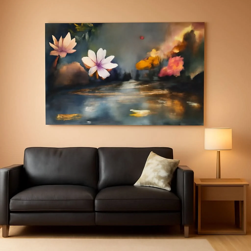 Solid Lotus Canvas Wall Art 58×29 Vibrant Landscape Textured Innovative