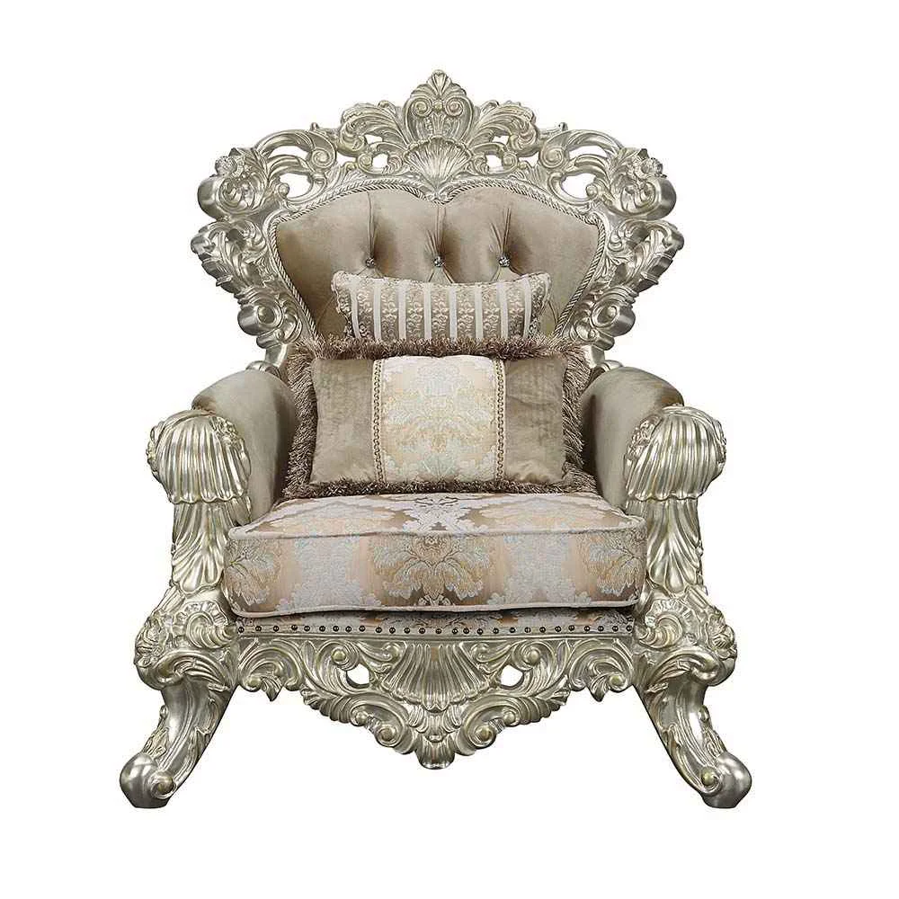 Functional Sorina – Chair With 2 Pillows – Velvet Fabric Antique Gold Durable