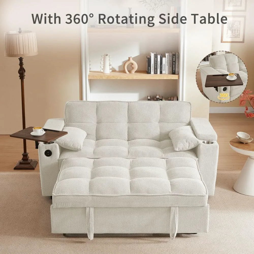 User-Friendly 65Inch Convertible Sleeper Sofa With Adjustable Backrest Practical