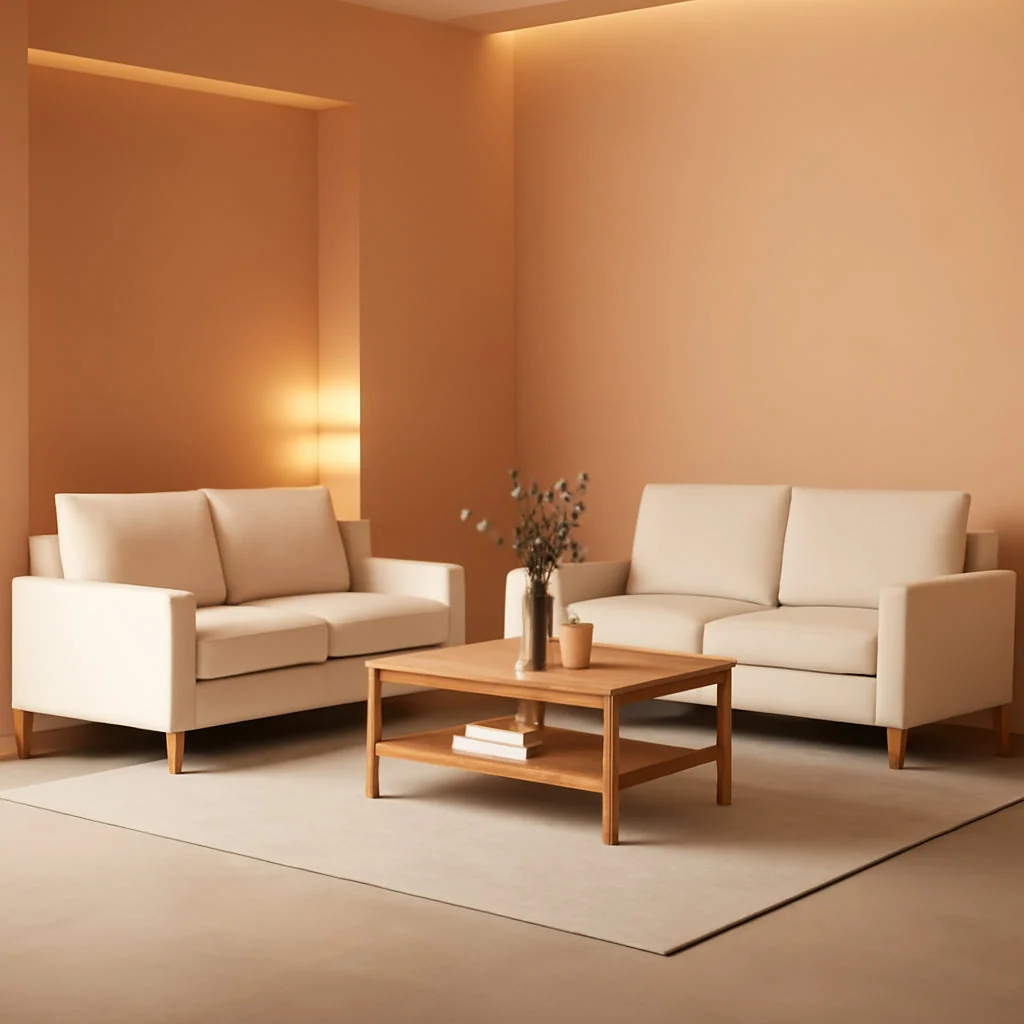 Traditional Beige Chenille Sleeper Sofa Three-Seater Loveseat Set Elegant