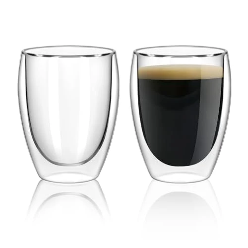 High-Quality Glass Coffee Mugs Set of 2 First-Class