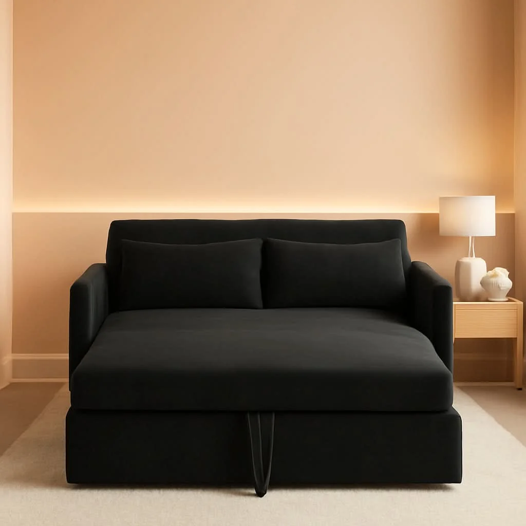 Reliable 55 Inch Velvet Sleeper Sofa With Adjustable Backrest Verified