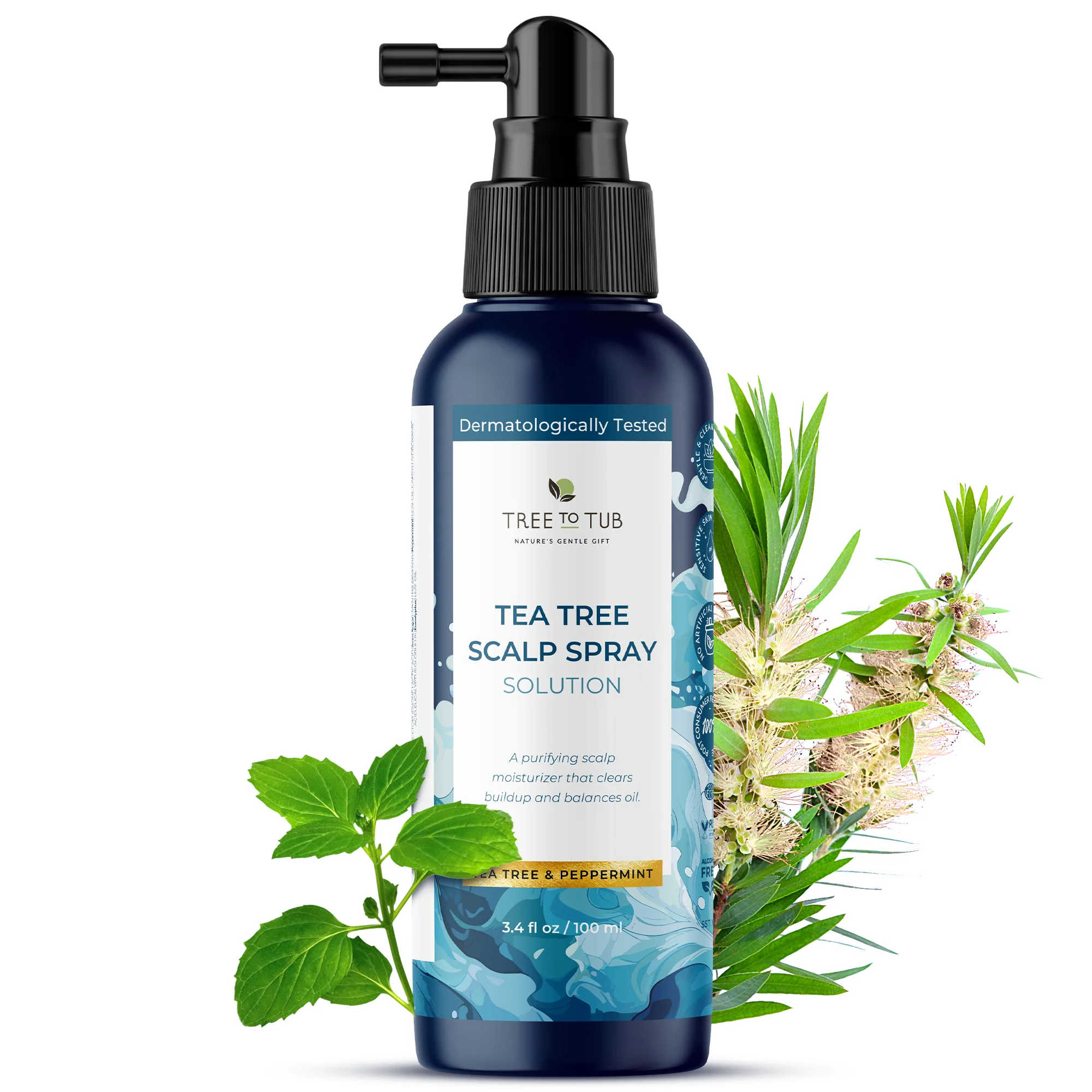 Fine Crafted Tree To Tub Tea Tree Scalp Spray Calming Spray for Dry Itchy or Flaky Scalp Official