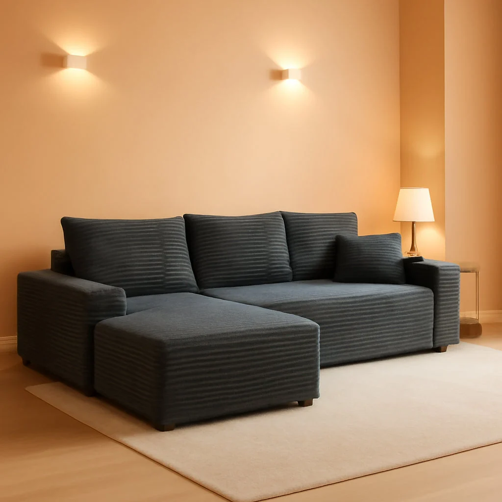 Proven Grey Ninety FiveInch Upholstered Corduroy Sleeper Sofa Optimized