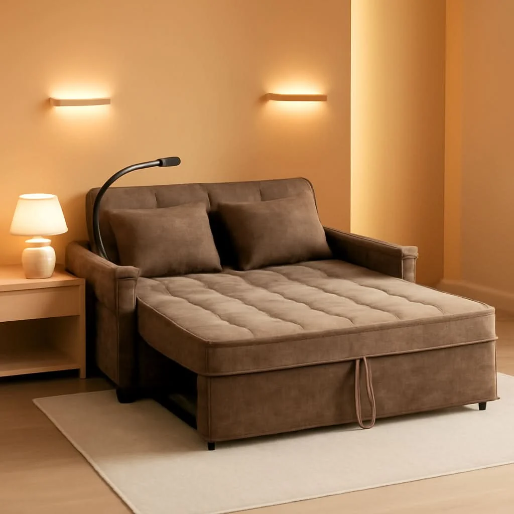 Crafted Premium Grade Ultra Chenille Sleeper Sofa With USB Ports Fashionable