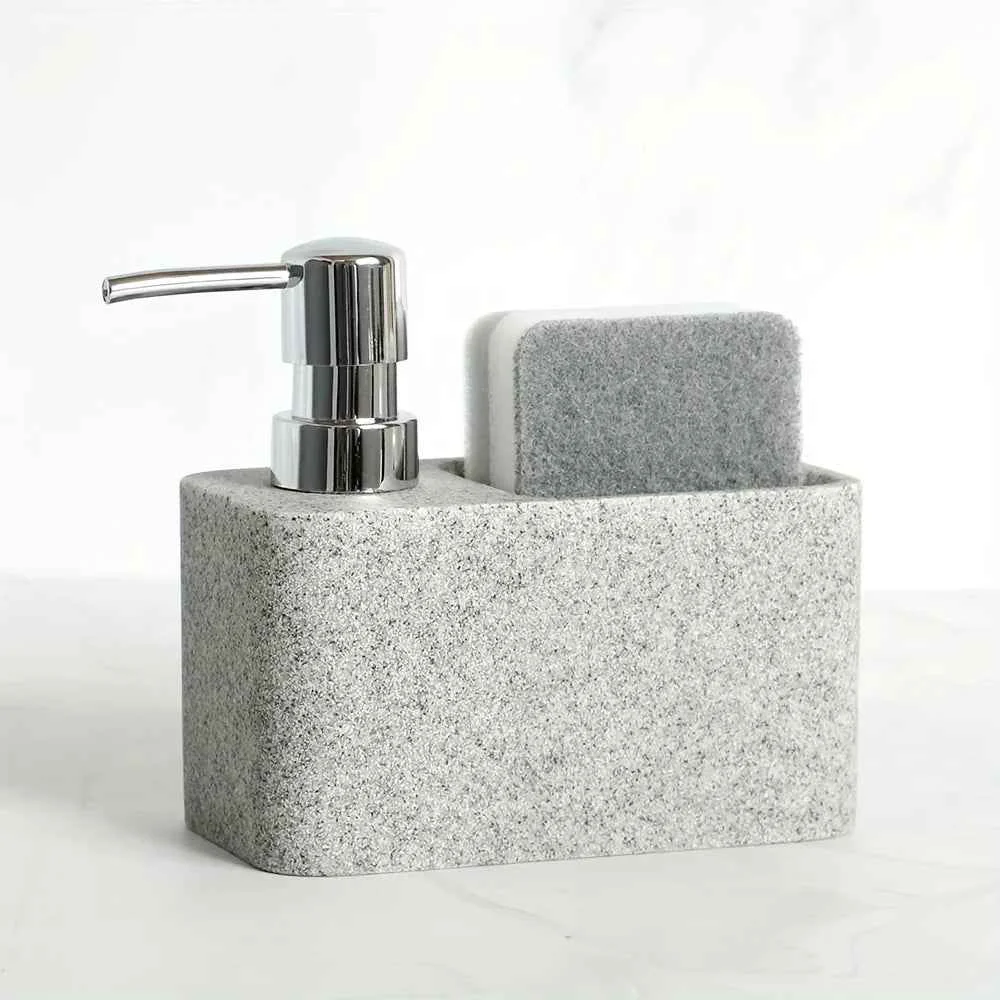 User-Friendly Chic Black White Marble-Inspired Soap Dispenser with Sponge Holder – for Bathroom DecorSPECIFICATIONS Trusted
