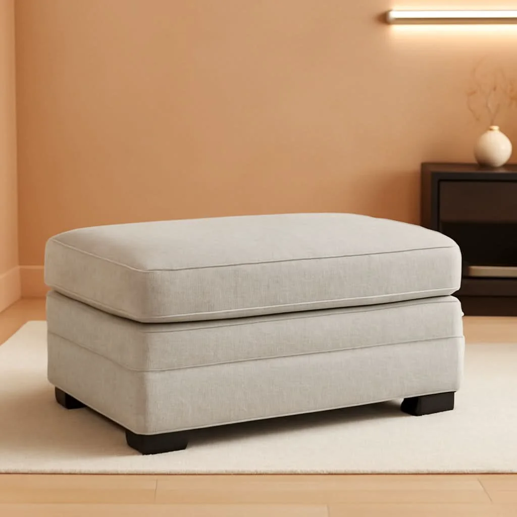 Classic Eastonbridge Upholstered Rectangular Ottoman Light Gray Efficient
