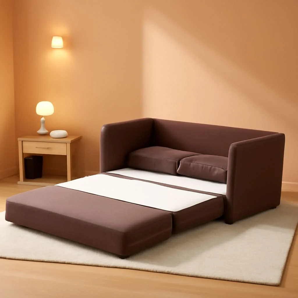 Safe Brown Modern Loveseat Sleeper Sofa Bed For Small Spaces High-Quality