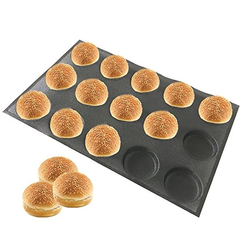 Consistent Silicone Hamburger Bread Forms Round Shape Bread Tray Silicone Perforated Silicone Bakery Molds Crusty Bread Bakeware Traditional