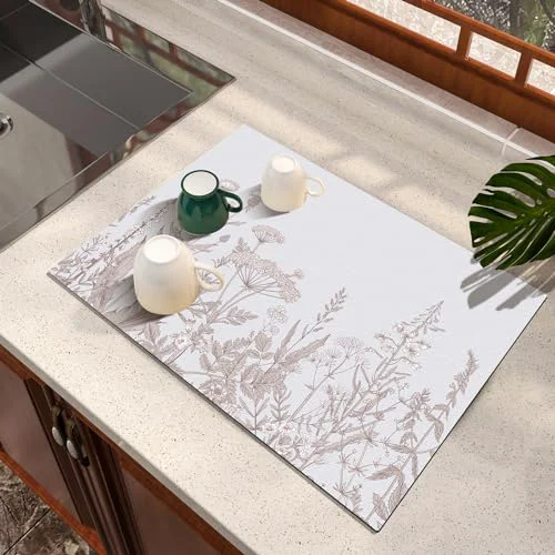 Exceptional Dish Drying Mat Absorbent Diatomite Coffee Mat Unique