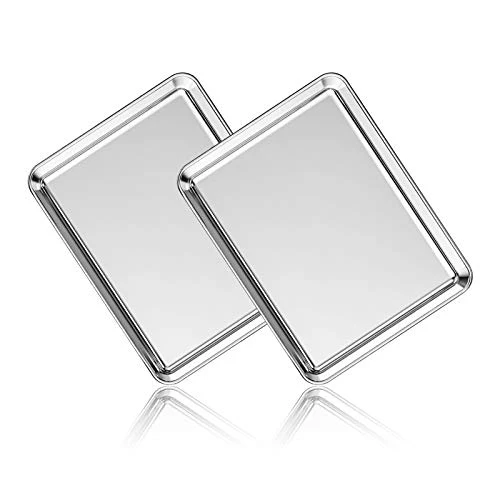 Comfortable Stainless Steel Baking Sheet Pan Set of 2 Reusable