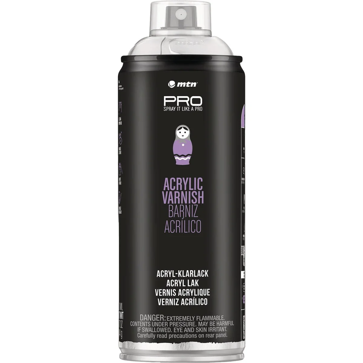 Recyclable MTN WEPRO 400ml Satin Acrylic Varnish Spray Paint Fast