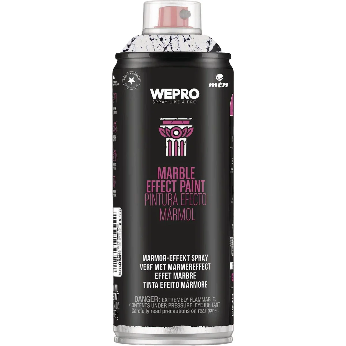 Durable MTN PRO 400ml Black Marble Effect Spray Paint Organic