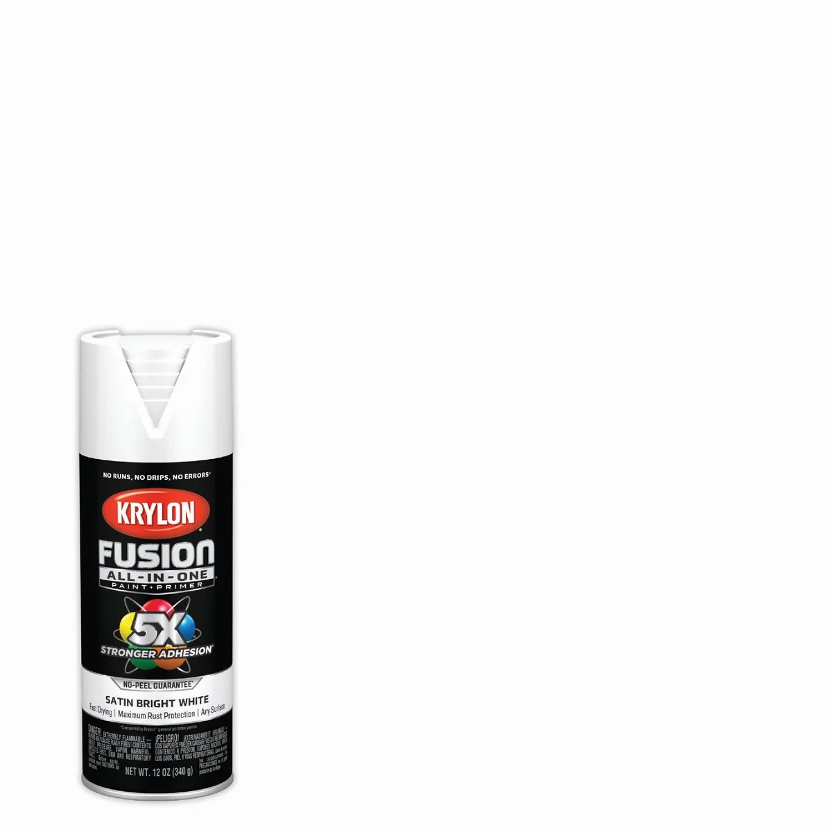 Authentic Krylon Fusion All-In-One 12 Oz. Satin Spray Paint Bright White Healthy