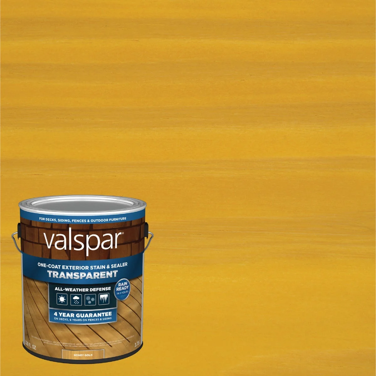 Expertly Made Valspar Transparent Deck Stain Honey Gold 1 Gal. Pure