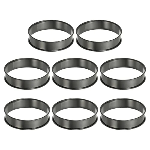 Lightweight 8pcs Crumpet Rings 3.94 Nonstick Round Cake Ring Stainless Steel Double Rolled English Pastry Rings for Kitchen Baking Crumpet Dessert 8 Count Quality